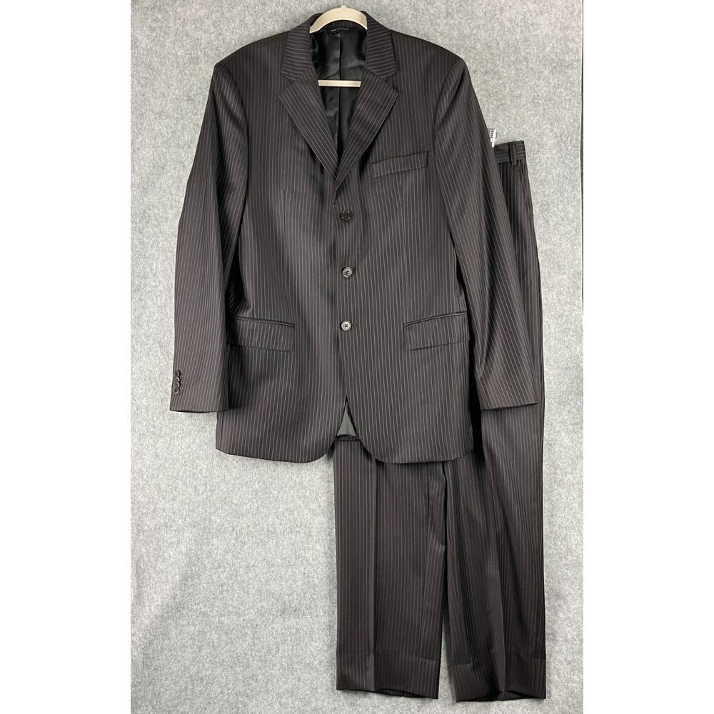 Ermenegildo Zegna Heritage Wool Suit Striped‎ Blazer 42L Pant 32x32 Bespoke